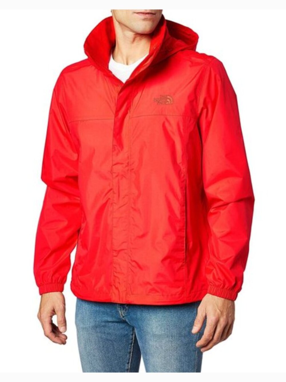 The North Face Resolve 2 Jacket Men’s Large Fiery Red Rain Shell Hooded Large
